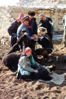 Shoeing a monolian horse